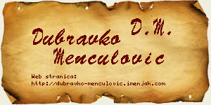 Dubravko Menčulović vizit kartica